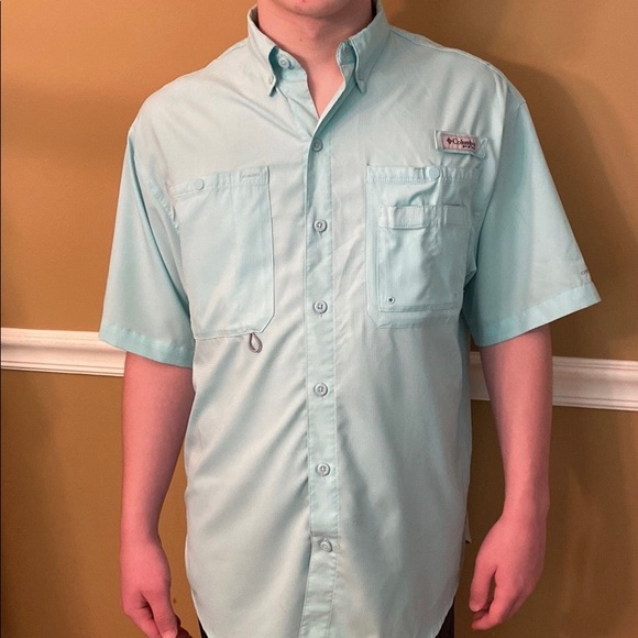 NWT$60 Mens Gillz Deep Sea Green Woven Fishing Shirt Size